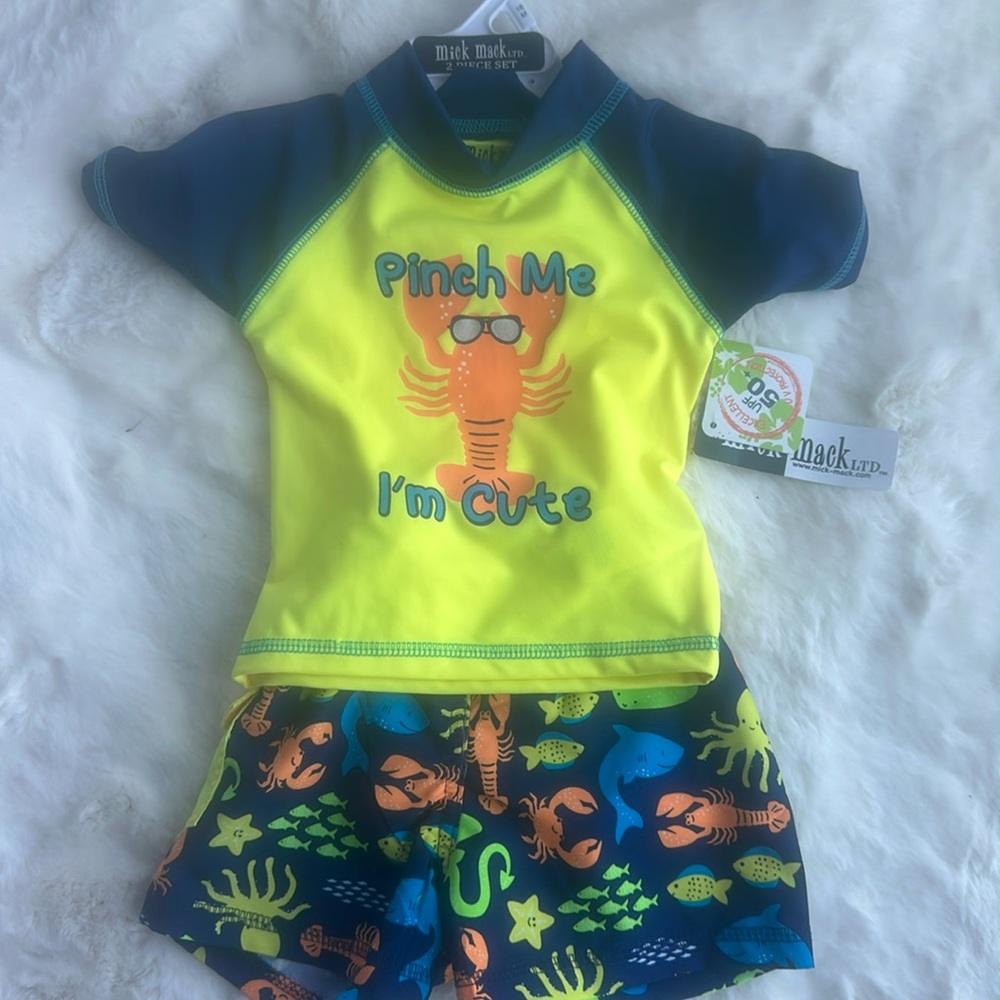 18mo swim trunks & swim shirt 50+UPF